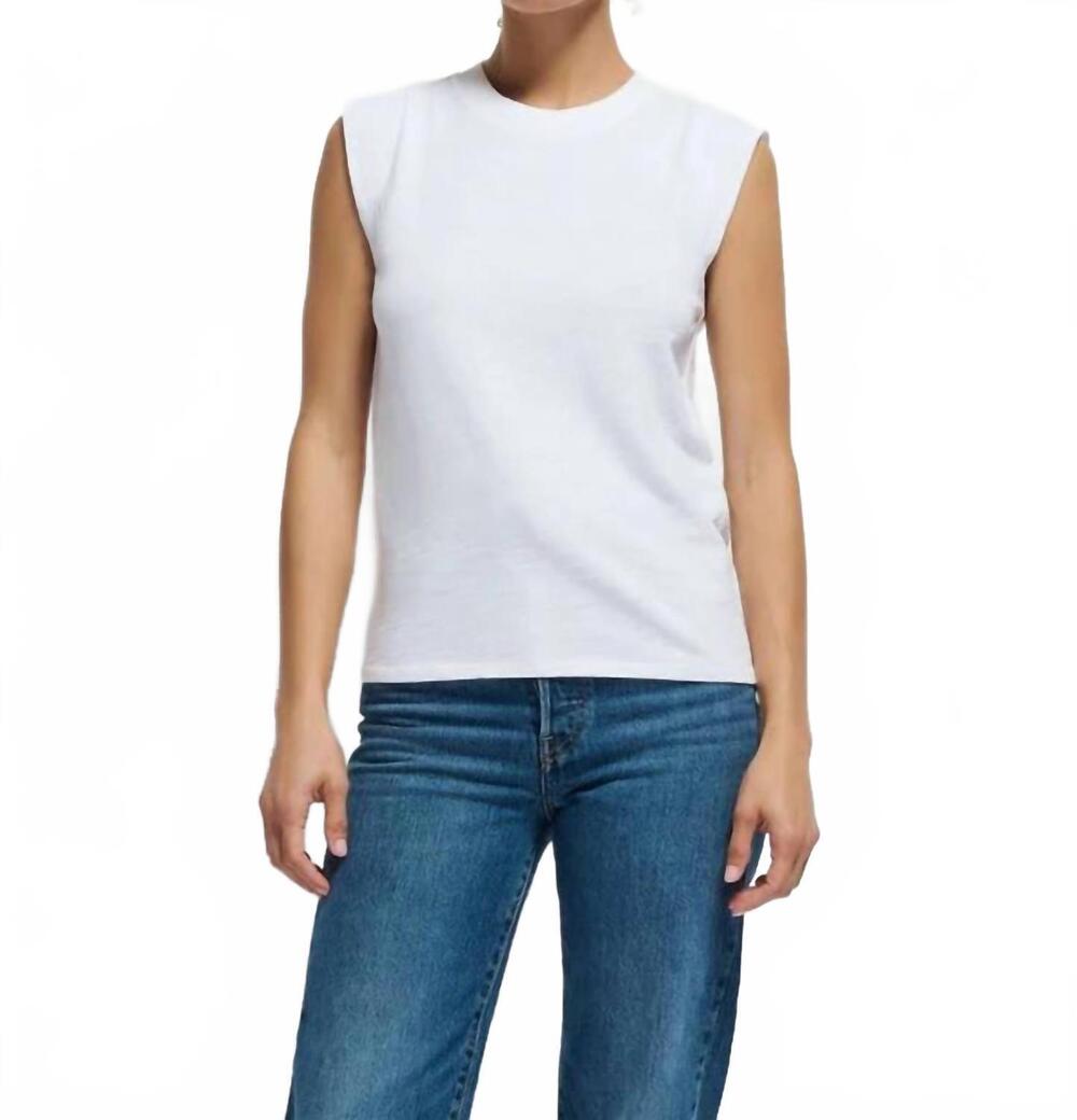 NEW NATION LTD patti muscle tank top in optic white